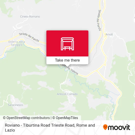 Roviano - Tiburtina Road Trieste Road map