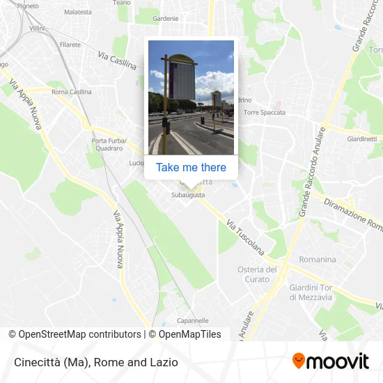 Cinecittà (Metro A) map