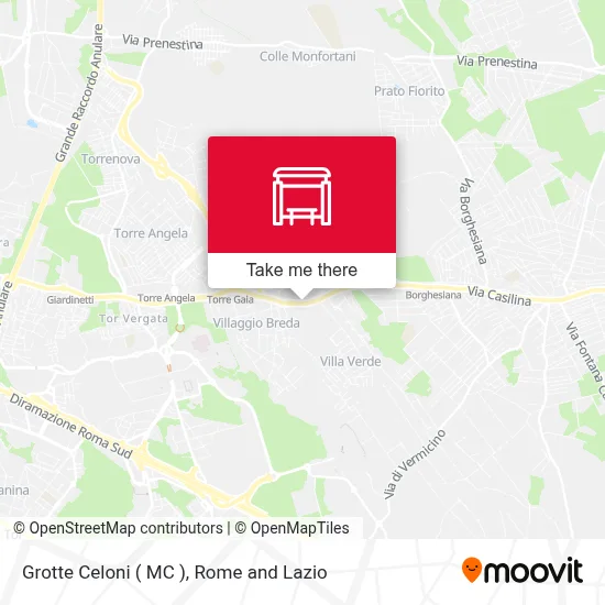Grotte Celoni ( MC ) map