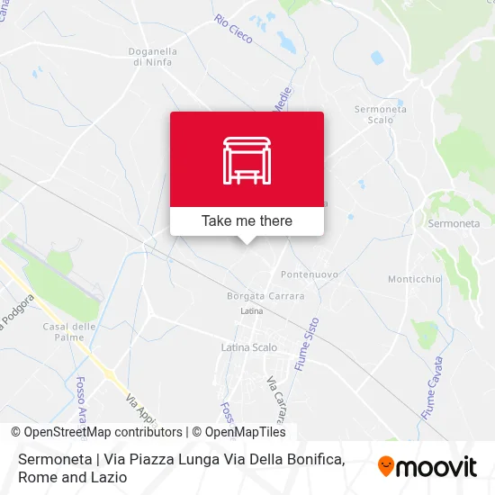 Sermoneta | Via Piazza Lunga Via Della Bonifica map