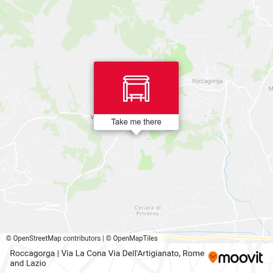 Roccagorga | Via La Cona Via Dell'Artigianato map