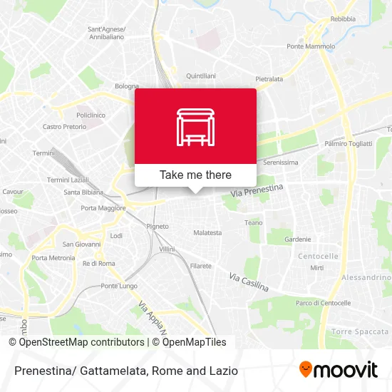 Prenestina/ Gattamelata map
