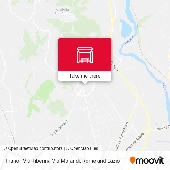 Fiano via Tiberina via Morandi map