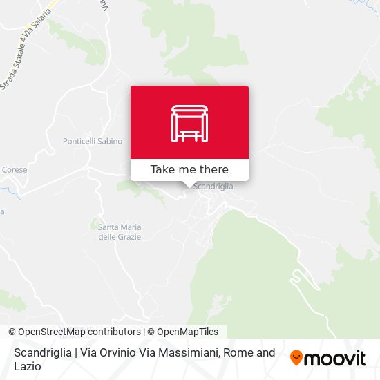 Scandriglia | Via Orvinio Via Massimiani map