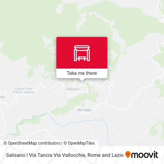 Salisano | Tancia Street Vallocchie Street map