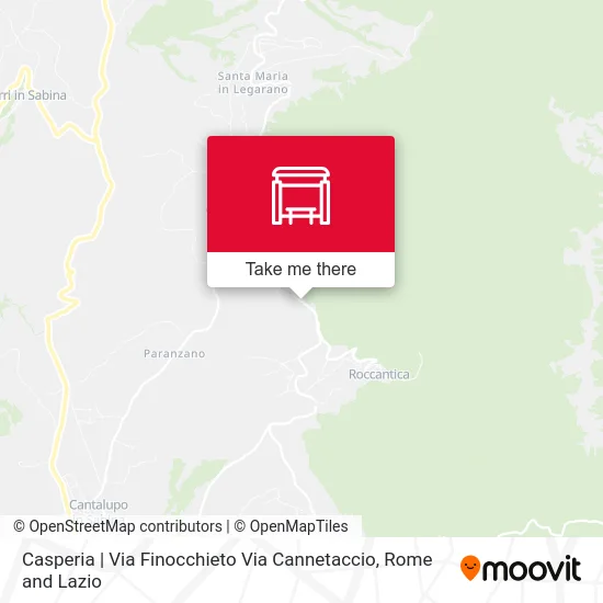 Casperia | Finocchieto Road Cannetaccio Road map