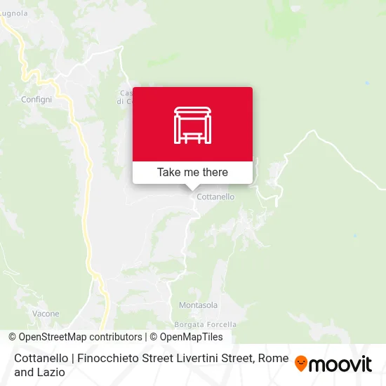 Cottanello | Finocchieto Street Livertini Street map