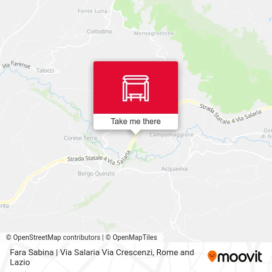 Fara Sabina | Salaria Road Crescenzi Road map