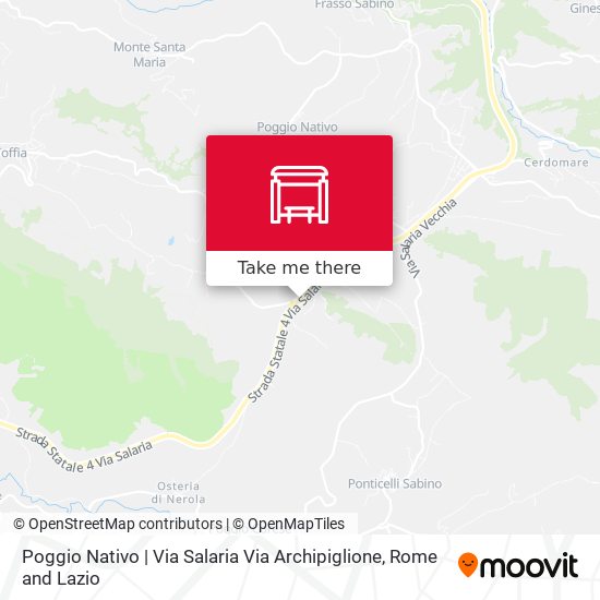 Poggio Nativo | Via Salaria Via Archipiglione map