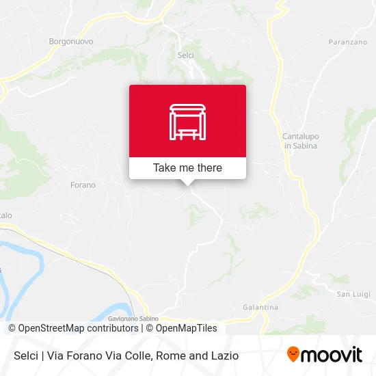 Selci | Forano Road Colle Road map