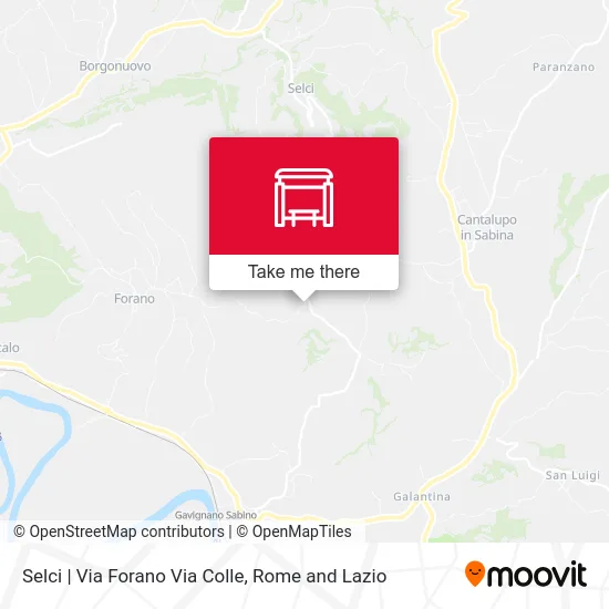 Selci | Forano Road Colle Road map