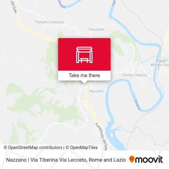 Nazzano via Tiberina via Lecceto map