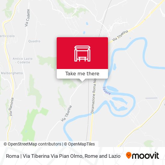 Roma | Via Tiberina Via Pian Olmo map