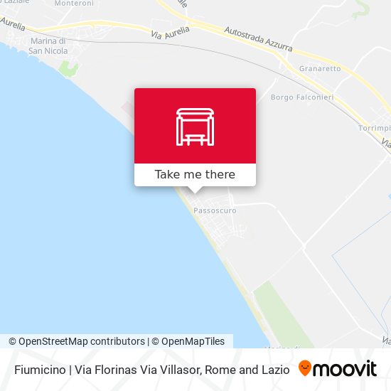 Fiumicino | Via Florinas Via Villasor map
