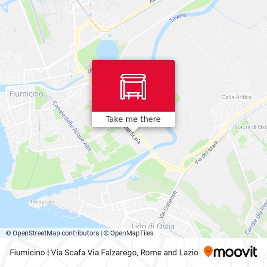 Fiumicino | Via Scafa Via Falzarego map