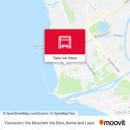 Fiumicino - Via Moschini Via Ebro map