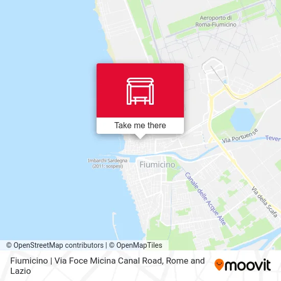 Fiumicino | Via Foce Micina Canal Road map