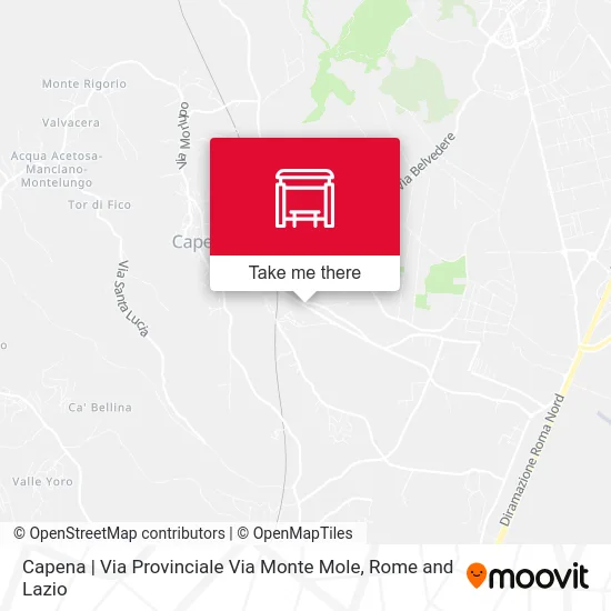 Capena | Via Provinciale Via Monte Mole map