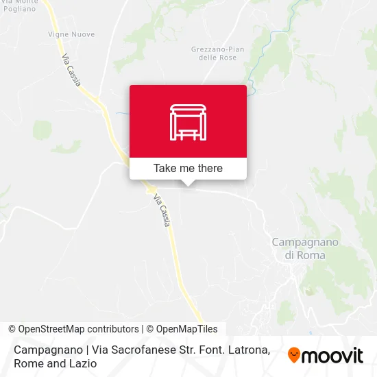 Campagnano - Via Sacrofanese Font. Latrona St. map