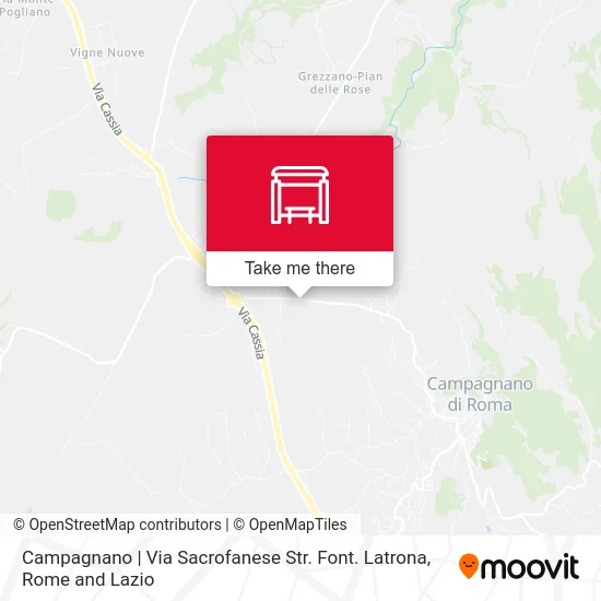 Campagnano - Via Sacrofanese Font. Latrona St. map