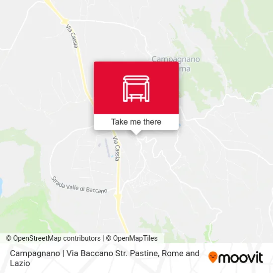Campagnano - Via Baccano Pastine Road map