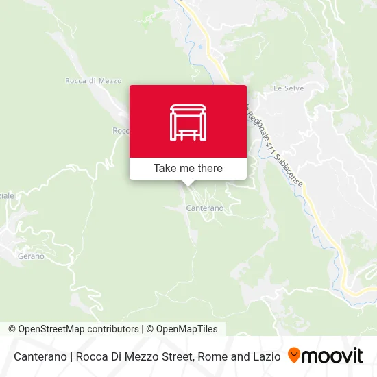 Canterano | Rocca Di Mezzo Street map
