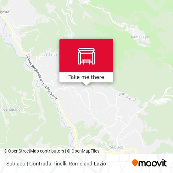Subiaco | Contrada Tinelli map