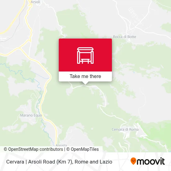 Cervara | Arsoli Road (Km 7) map