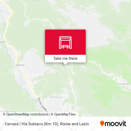 Cervara | Subiaco Road (Km 10) map