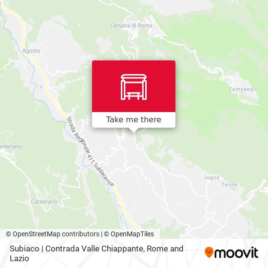 Subiaco | Contrada Valle Chiappante map