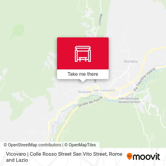 Vicovaro | Colle Rosso Street San Vito Street map