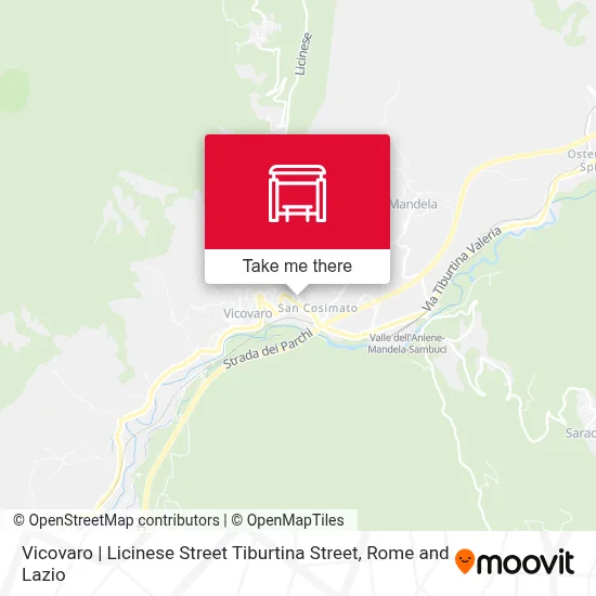 Vicovaro | Licinese Street Tiburtina Street map