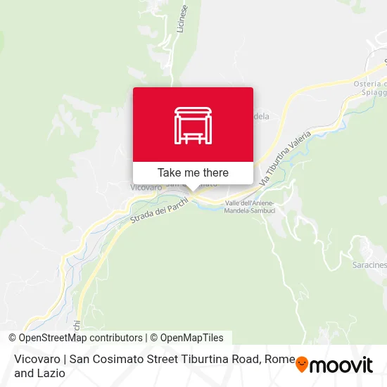 Vicovaro | San Cosimato Street Tiburtina Road map
