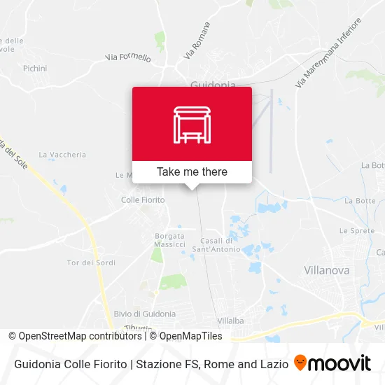 Guidonia Colle Fiorito | Stazione FS map