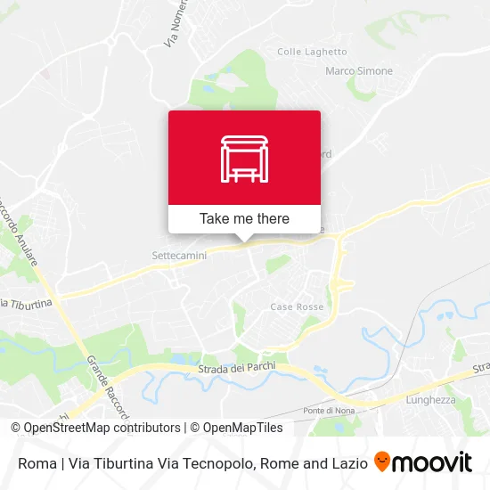 Rome - Via Tiburtina Via Tecnopolo map