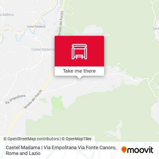 Castel Madama | Via Empolitana Via Fonte Canoro map