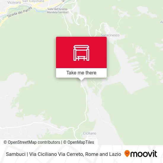 Sambuci | Via Ciciliano Via Cerreto map