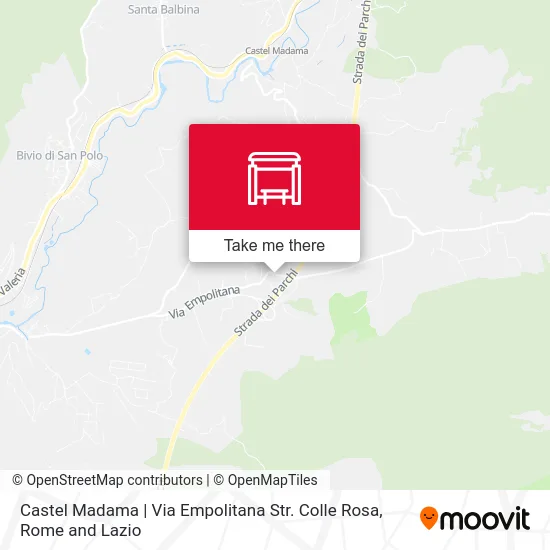 Castel Madama | Empolitana Road Colle Rosa Street map