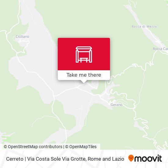 Cerreto | Via Costa Sole Via Grotte map