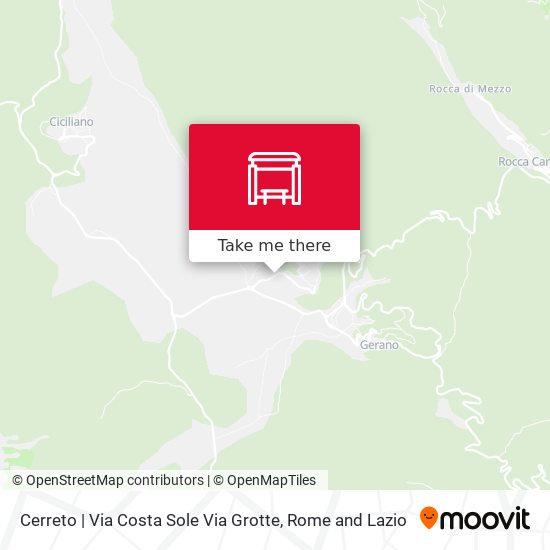 Cerreto | Via Costa Sole Via Grotte map