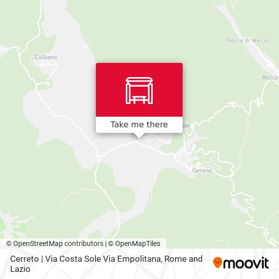Cerreto | Via Costa Sole Via Empolitana map