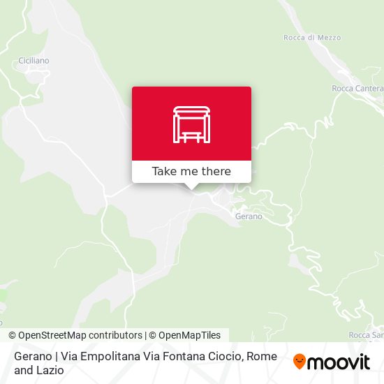 Gerano | Via Empolitana Via Fontana Ciocio map