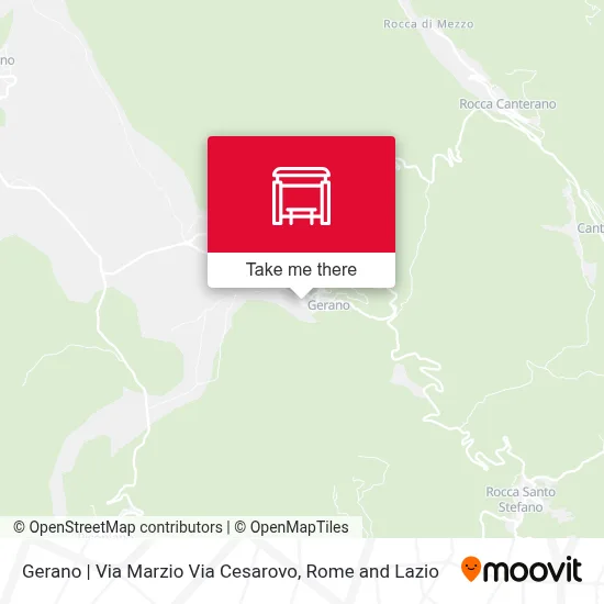 Gerano | Via Marzio Via Cesarovo map