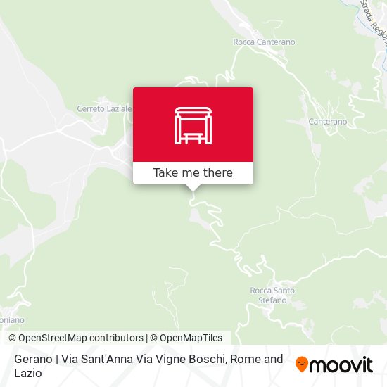 Gerano | Via Sant'Anna Via Vigne Boschi map