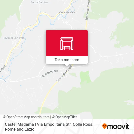 Castel Madama | Empolitana Road Colle Rosa Street map