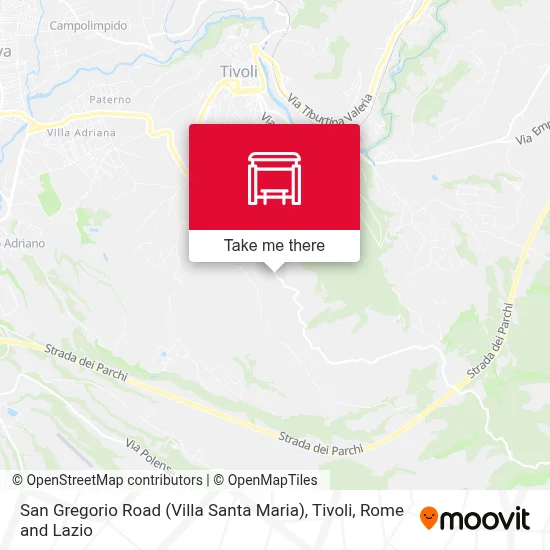 San Gregorio Road (Villa Santa Maria), Tivoli map