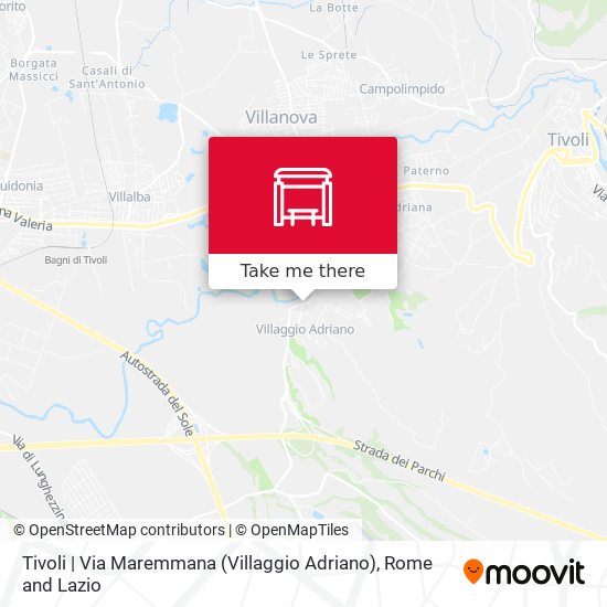 Tivoli | Via Maremmana (Villaggio Adriano) map