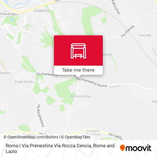 Roma | Via Prenestina Via Rocca Cencia map