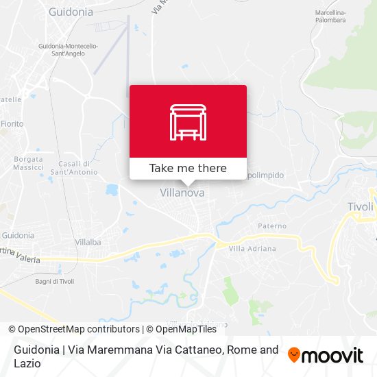 Guidonia | Via Maremmana Via Cattaneo map