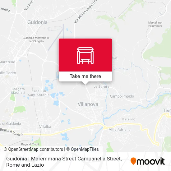 Guidonia | Maremmana Street Campanella Street map